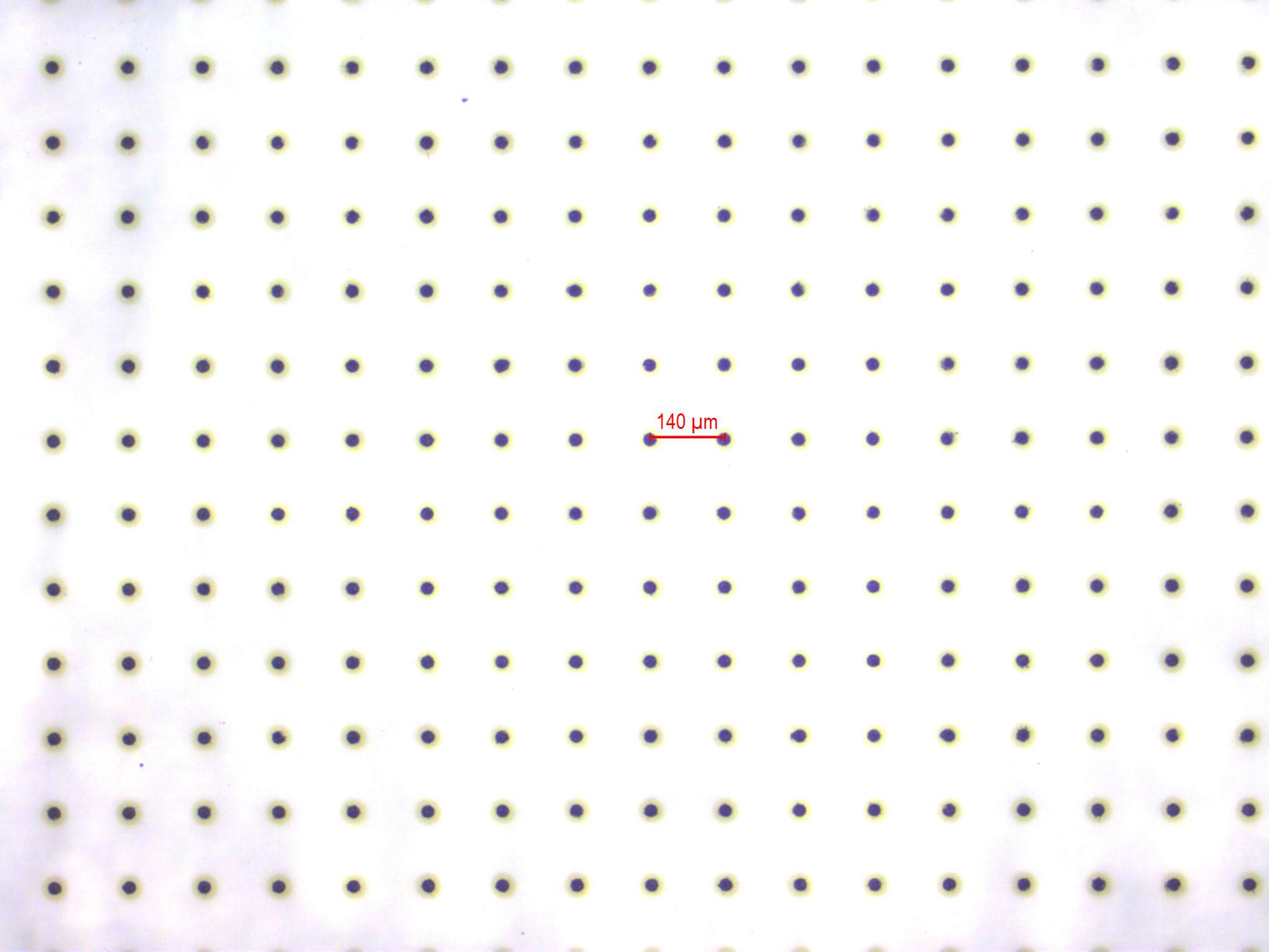 Blind micro-holes in transparent materials